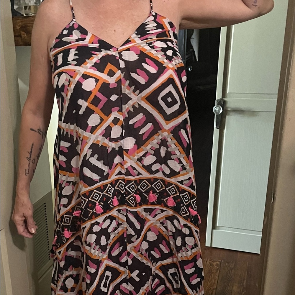 Charlie Paige Black and White One Shoulder Sundress